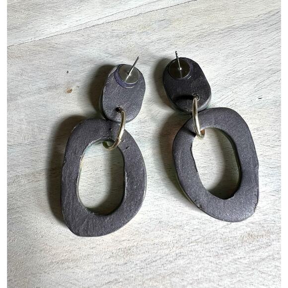 Statement Earrings Polymer Clay Earrings Handcrafted Artwork Multicolor - Picture 4 of 4